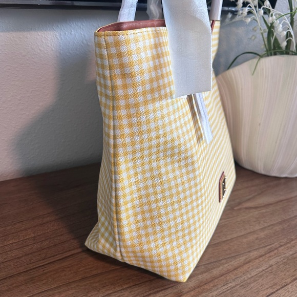 NWT - Dooney & Bourke Triple Compartment Yellow Gingham Tote - Picture 8 of 10